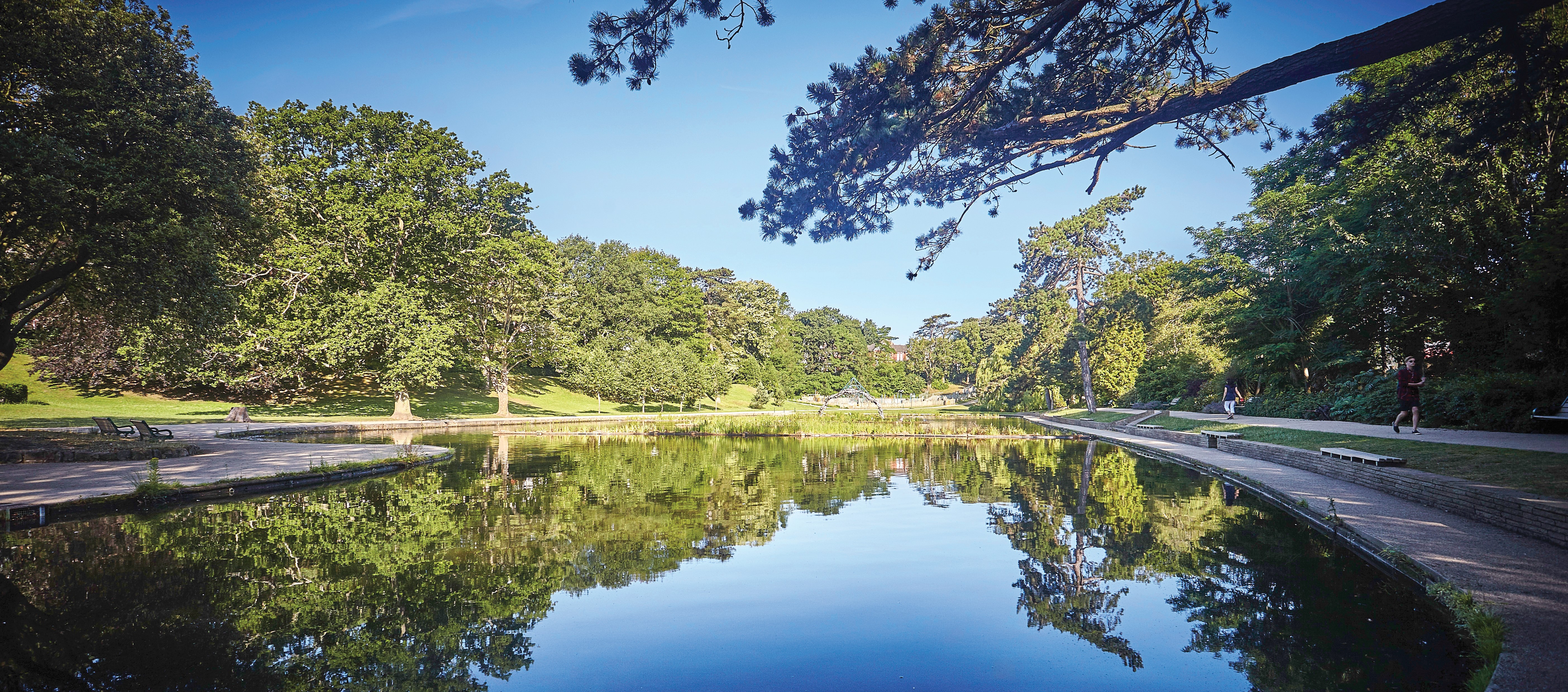 Boating lake within Alexandra Park.